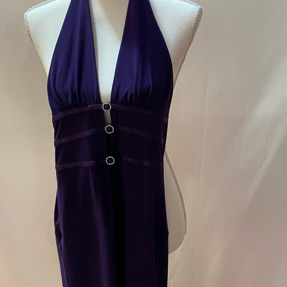 Elegant Purple Backless Dress